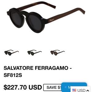 Salvatore Ferragamo Designer Black Sunglasses